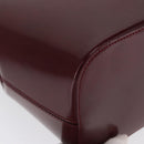 CARTIER Shoulder Bag Leather Bordeaux Gold Auth bs32407-10