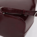 CARTIER Shoulder Bag Leather Bordeaux Gold Auth bs32407-11