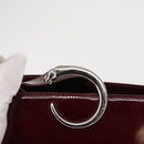 CARTIER Shoulder Bag Leather Bordeaux Gold Auth bs32407-14