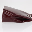 CARTIER Shoulder Bag Leather Bordeaux Gold Auth bs32407-4