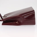 CARTIER Shoulder Bag Leather Bordeaux Gold Auth bs32407-5