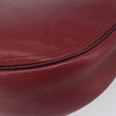 CARTIER Must Line Shoulder Bag Leather Bordeaux Gold Auth bs32408-16