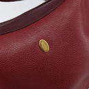 CARTIER Must Line Shoulder Bag Leather Bordeaux Gold Auth bs32408-17