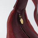 CARTIER Must Line Shoulder Bag Leather Bordeaux Gold Auth bs32408-15