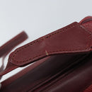 CARTIER Must Line Shoulder Bag Leather Bordeaux Gold Auth bs32408-10