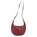 CARTIER Must Line Shoulder Bag Leather Bordeaux Gold Auth bs32408-1