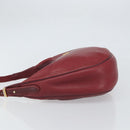 CARTIER Must Line Shoulder Bag Leather Bordeaux Gold Auth bs32408-4