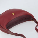 CARTIER Must Line Shoulder Bag Leather Bordeaux Gold Auth bs32408-6