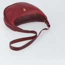 CARTIER Must Line Shoulder Bag Leather Bordeaux Gold Auth bs32408-7