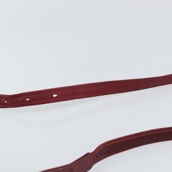 CARTIER Must Line Shoulder Bag Leather Bordeaux Gold Auth bs32408