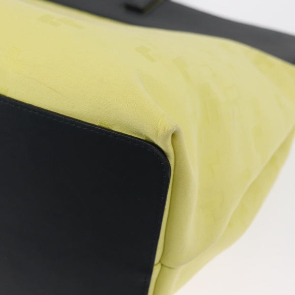 LOEWE Tote Bag Canvas Yellow Gold Auth bs32409