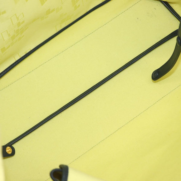 LOEWE Tote Bag Canvas Yellow Gold Auth bs32409