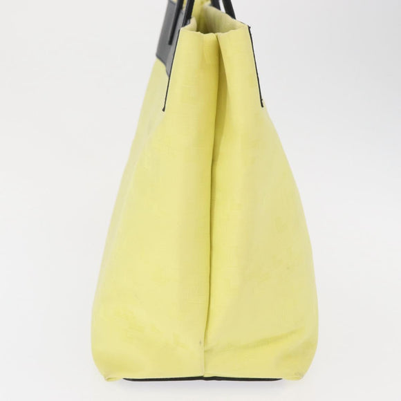 LOEWE Tote Bag Canvas Yellow Gold Auth bs32409