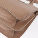 Jimmy Choo Hand Bag Leather 2way Beige Silver Auth bs32410-15