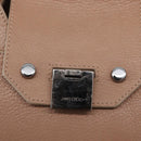 Jimmy Choo Hand Bag Leather 2way Beige Silver Auth bs32410-16