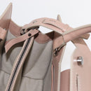 Jimmy Choo Hand Bag Leather 2way Beige Silver Auth bs32410-20