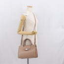 Jimmy Choo Hand Bag Leather 2way Beige Silver Auth bs32410-25