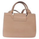 Jimmy Choo Hand Bag Leather 2way Beige Silver Auth bs32410-3