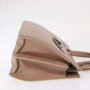 Jimmy Choo Hand Bag Leather 2way Beige Silver Auth bs32410-4