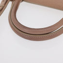 Jimmy Choo Hand Bag Leather 2way Beige Silver Auth bs32410-7