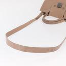 Jimmy Choo Hand Bag Leather 2way Beige Silver Auth bs32410-9