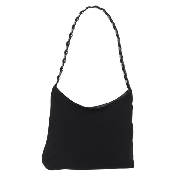 Salvatore Ferragamo Shoulder Bag Canvas Black Silver Auth bs32411