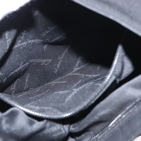 Salvatore Ferragamo Shoulder Bag Canvas Black Silver Auth bs32411