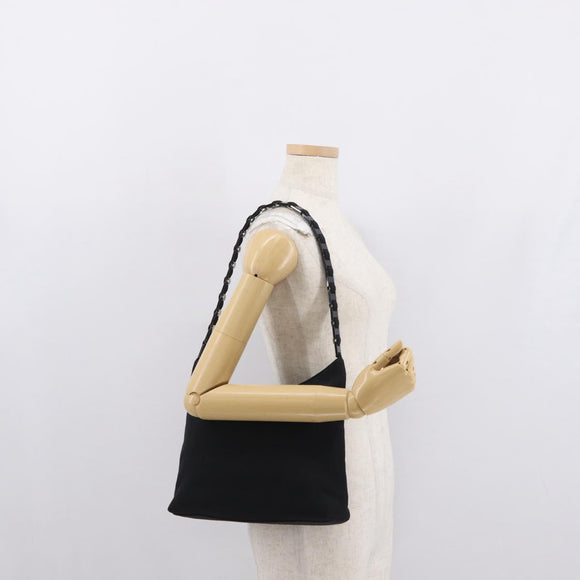Salvatore Ferragamo Shoulder Bag Canvas Black Silver Auth bs32411