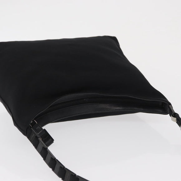Salvatore Ferragamo Shoulder Bag Canvas Black Silver Auth bs32411