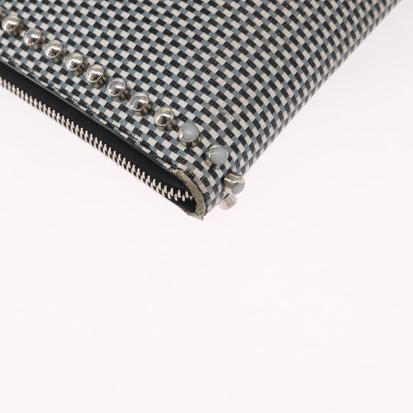 FENDI KARLITO Clutch Bag Leather Black Silver Auth bs32412
