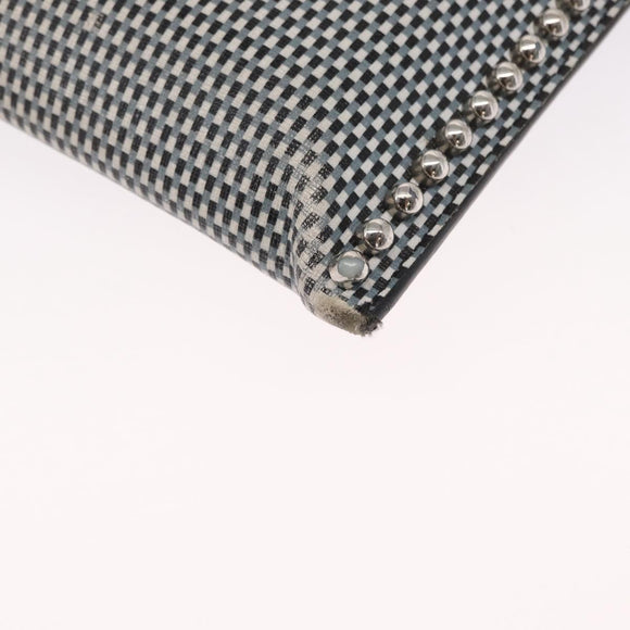 FENDI KARLITO Clutch Bag Leather Black Silver Auth bs32412