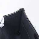 FENDI KARLITO Clutch Bag Leather Black Silver Auth bs32412-17