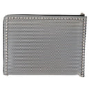 FENDI KARLITO Clutch Bag Leather Black Silver Auth bs32412-3