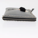 FENDI KARLITO Clutch Bag Leather Black Silver Auth bs32412-4