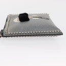 FENDI KARLITO Clutch Bag Leather Black Silver Auth bs32412-5