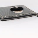 FENDI KARLITO Clutch Bag Leather Black Silver Auth bs32412-6