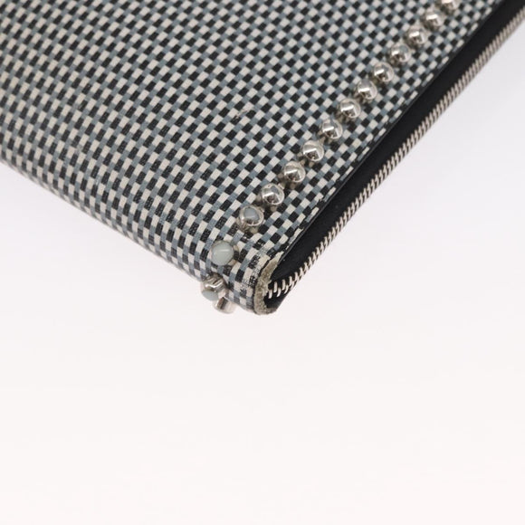 FENDI KARLITO Clutch Bag Leather Black Silver Auth bs32412