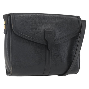 Burberrys Shoulder Bag Leather Black Gold Auth bs32413