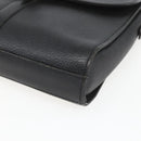 Burberrys Shoulder Bag Leather Black Gold Auth bs32413-9