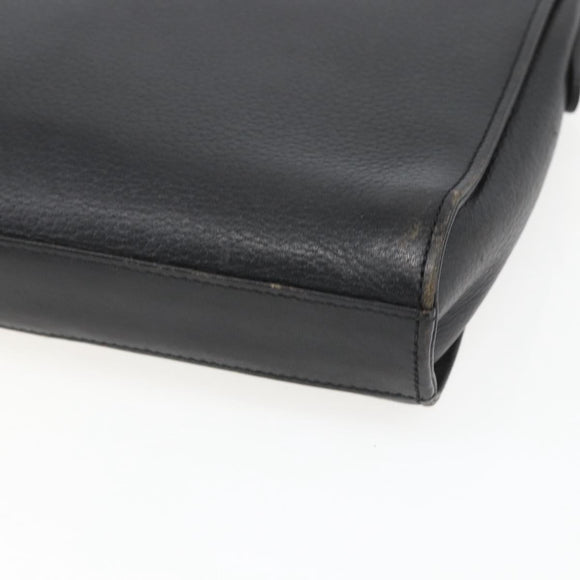 Burberrys Shoulder Bag Leather Black Gold Auth bs32413