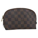 LOUIS VUITTON Damier Ebene Pochette Cosmetic PM Pouch N47516 LV Auth bs32422-1