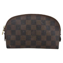 LOUIS VUITTON Damier Ebene Pochette Cosmetic PM Pouch N47516 LV Auth bs32422-13