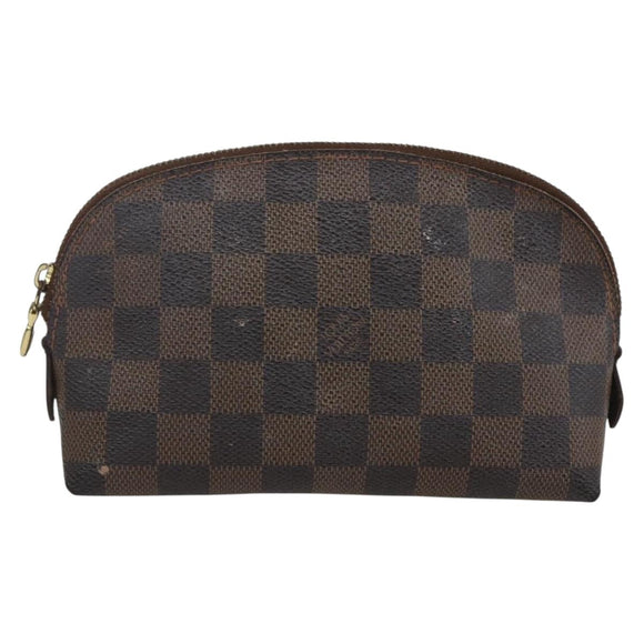 LOUIS VUITTON Damier Ebene Pochette Cosmetic PM Pouch N47516 LV Auth bs32422