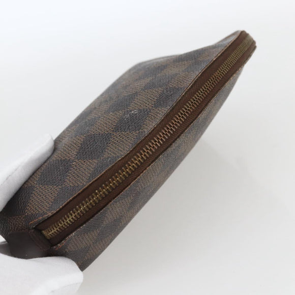 LOUIS VUITTON Damier Ebene Pochette Cosmetic PM Pouch N47516 LV Auth bs32422
