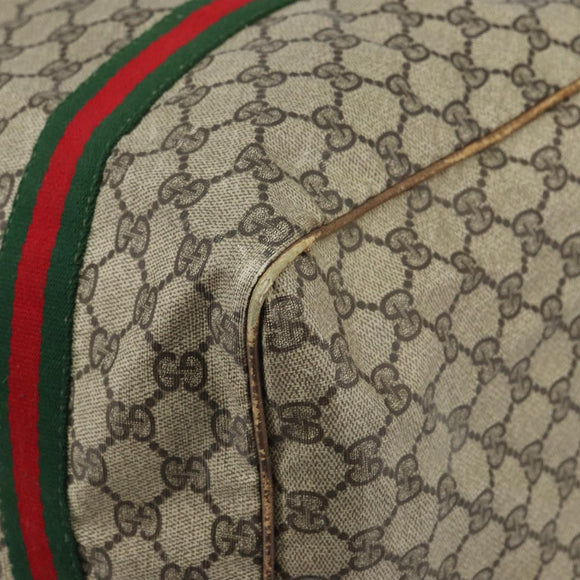 GUCCI Micro GG Supreme Web Sherry Line Bag PVC Beige 012 904 0282 Auth bs32426
