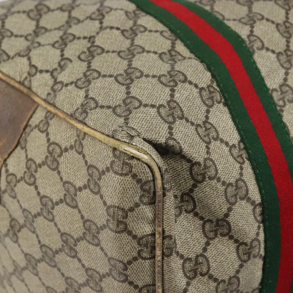 GUCCI Micro GG Supreme Web Sherry Line Bag PVC Beige 012 904 0282 Auth bs32426