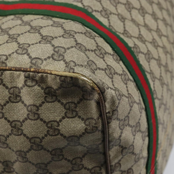GUCCI Micro GG Supreme Web Sherry Line Bag PVC Beige 012 904 0282 Auth bs32426