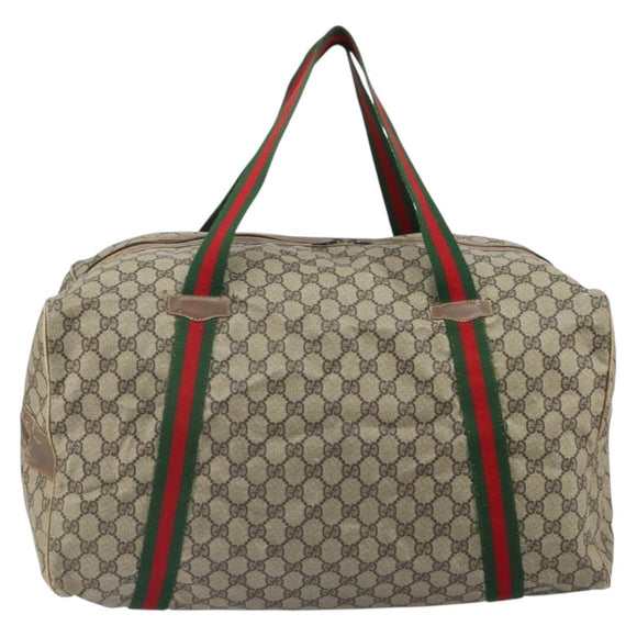 GUCCI Micro GG Supreme Web Sherry Line Bag PVC Beige 012 904 0282 Auth bs32426