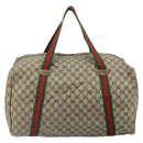 GUCCI Micro GG Supreme Web Sherry Line Bag PVC Beige 012 904 0282 Auth bs32426-3