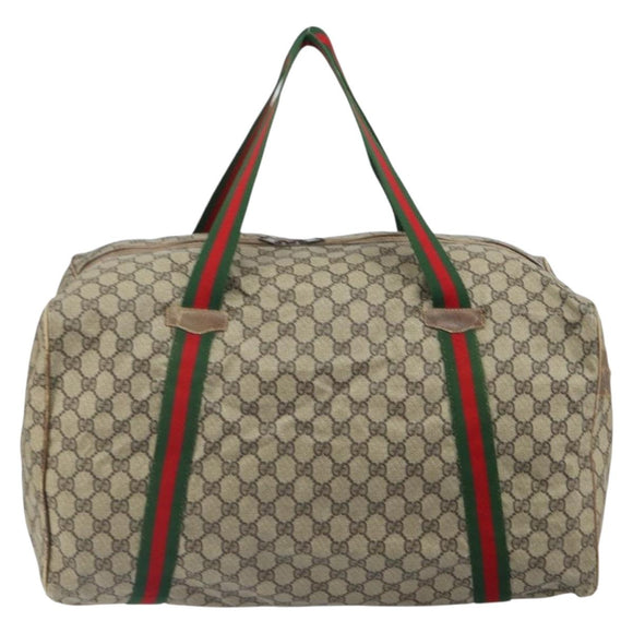 GUCCI Micro GG Supreme Web Sherry Line Bag PVC Beige 012 904 0282 Auth bs32426